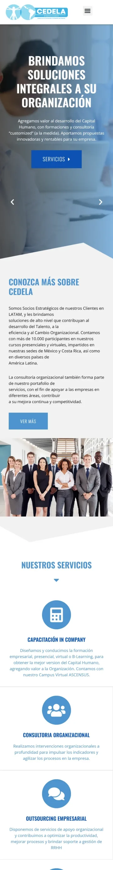 El mismo sitio, visto en el celular.