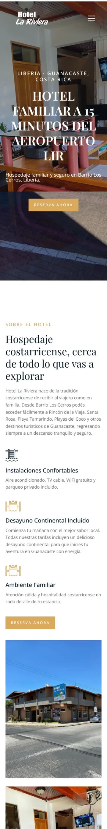 El mismo sitio, visto en el celular.