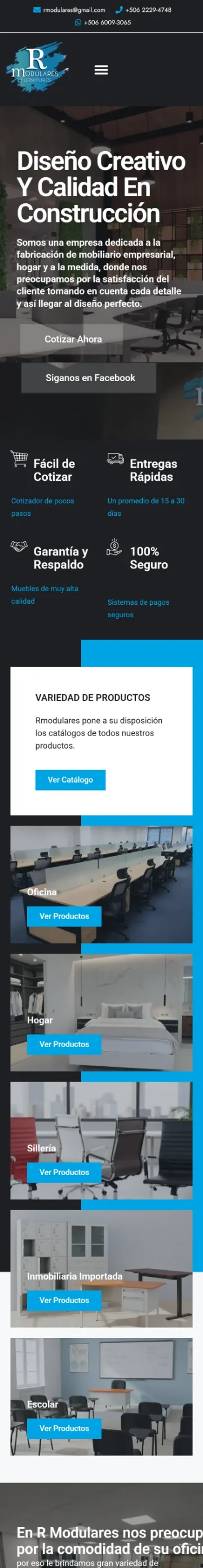 El mismo sitio, visto en el celular.
