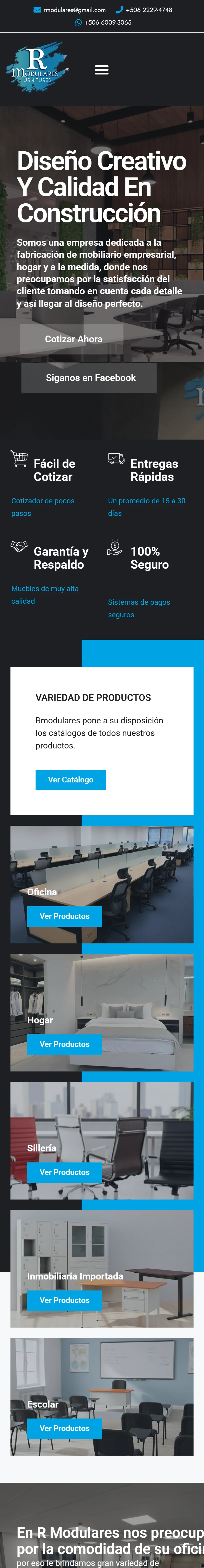 El mismo sitio, visto en el celular.