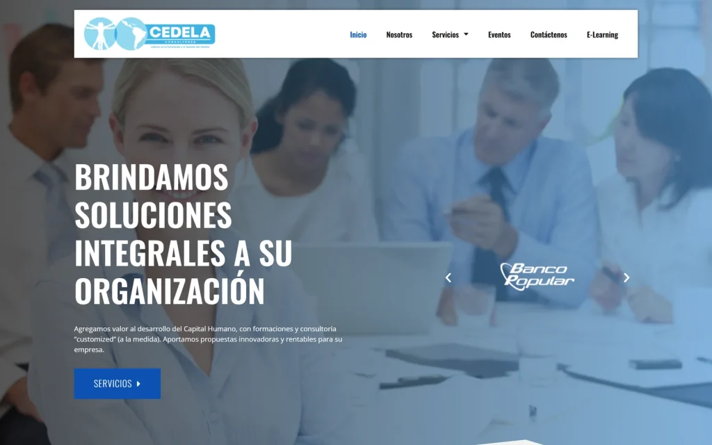 La portada, con la oferta académica visible. Sitio de educación.