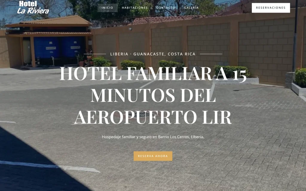 La portada, con la ubicación de una vez. Sitio de hoteles y hospedaje.