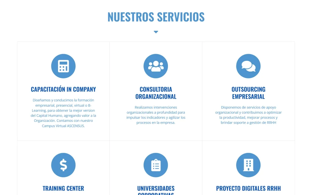 Los programas y las capacitaciones. Sitio de educación.