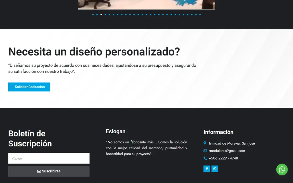 El pedido, desde la misma página. Sitio de arquitectura y espacios.